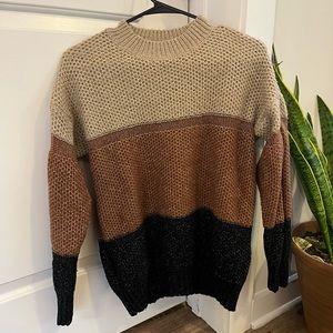 Color Block Oversized Knit Sweater